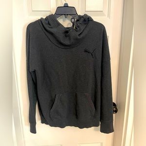 Dark grey Puma Long Sleeve Hooded Shirt size M